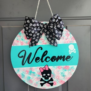 Skull Welcome Sign | Custom Welcome Sign | Door Sign | Custom Door Sign
