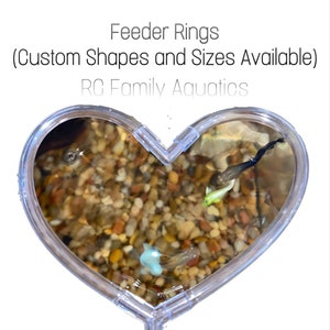 Aquarium Feeder Rings THE ORIGINAL HEART! (aquarium rings, feeder rings, handmade) Custom Size and Shapes Available!!! Suction Cup Included!