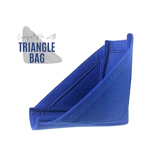 May include: A blue felt triangle bag insert with a label that says "Compatible with Triangle Bag".