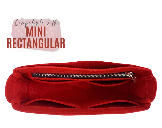 Small Flat Rectangular Bag Mini Rectangular Flap Bag Organizer / Tote Felt Insert Mini Rectangular ...