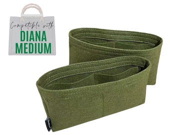Diana medium tote bag Organizer (set of 2) / Tote felt Insert with detachable zipper bag / Handbag Storage for GG / with Laptop iPad Pocket