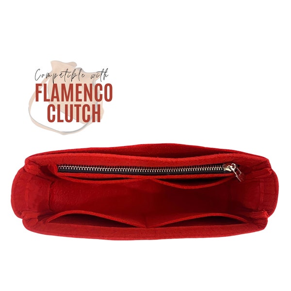 Organizador de embrague flamenco / Inserto de bolsa flamenca / Protector de forro hecho a mano personalizable Organizador de bolsa flamenca Regalo de lujo para ella