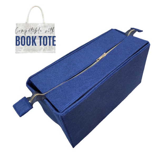 Divitize Organizer fits Book Tote Bag / Premium Felt Insert for Book Tote / Customizable Handmade Organizer Top Up Cover Snug Tall Sturdy