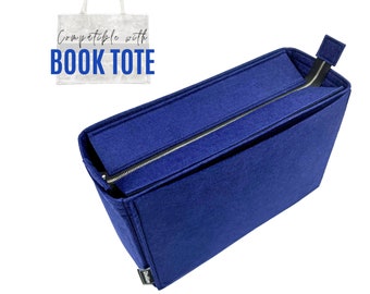 Divitize Organizer fits Book Tote Bag / Premium Felt Insert for Book Tote / Customizable Handmade Organizer Top Up Cover Snug Tall Sturdy
