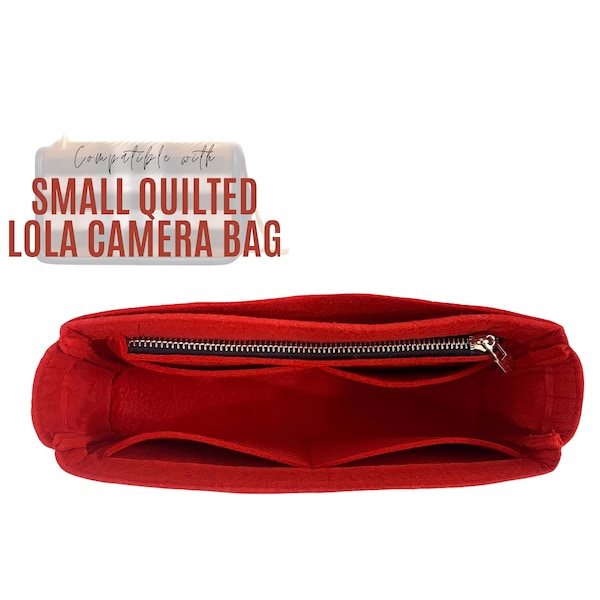 Small Quilted Lola Bag Organizer / Lola Bag Insert Felt / Handbag Storage for Burb / Lola Liner Protector with Laptop iPad Pocket