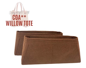 Willow Tote Bag Organizer / Willow Tote Insert Handbag Storage / Purse Liner Pocket Laptop iPad Base Shaper Protector