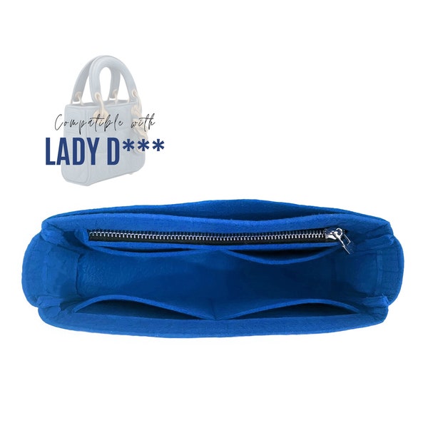 Organizador de bolsos para Lady D / Lady D Insert / Personalizable hecho a mano Premium Felt Liner Bag Protector Snug Sturdy Zipper Pocket Luxury Gift Her