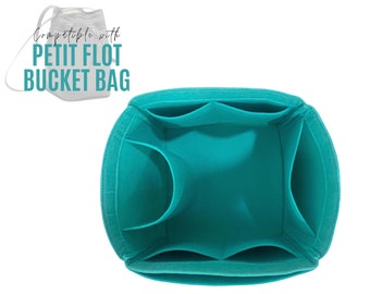 Petit Flot Bucket Bag Organizer / Petit Flot Bucket Bag Insert / Customizable Handmade Felt Liner Bag Protector Snug Sturdy  Bottle Pocket