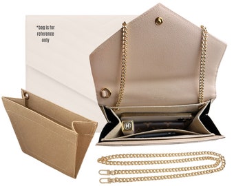 Divitize Conversion Kit fits Monogram Clutch -NEW Style Full Coverage / Wristlet Insert for Cassandre Clutch / Organizer Pochette with Chain