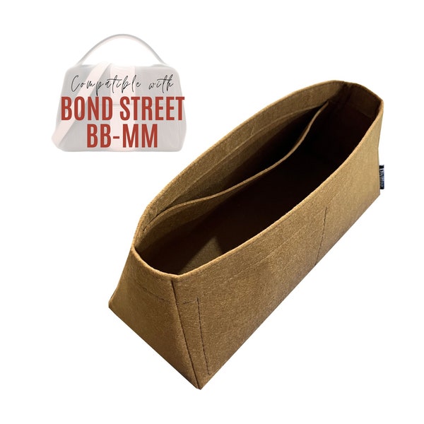Bond Street BB Bag Organizer / Bond Street Insert with zipper pocket / Customizable Handmade Premium Felt Liner Protector Bag Snug Sturdy