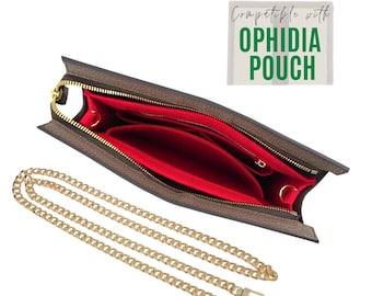 Ophidia Pouch Insert zur Umhängetasche Sling Bag / Ophidia Insert mit D-Ringen / Ophidia Pouch Umwandlungsset mit Kette gold