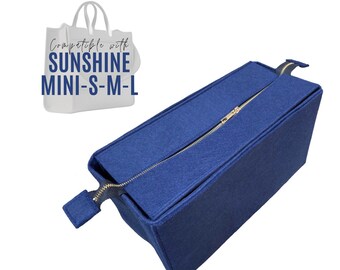 Sunshine Bag Organizer / Sunshine Tote felt Insert / Handbag Storage for Fend / Purse Liner Protector with iPad Laptop Pocket