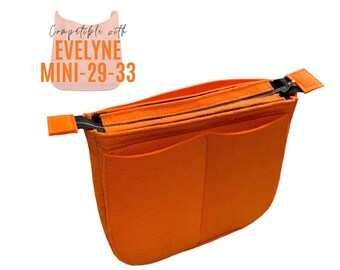 Organizer Divitize compatibile con Evelyne / Inserto con tasca superiore con cerniera adatto a Evelyne 29 / Fodera realizzata a mano personalizzabile Design sottile