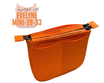 Evelyne PM Organizer with top zipper pocket / Evelyne 29 Insert / Liner Bag Protector Slim Design Customizable Felt Evelyne III TPM