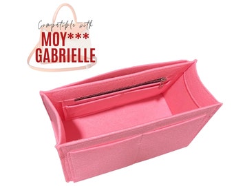 Gabrielle Bag Organizer / Gabrielle Bag Insert / Shopping Bag Liner Protector Customizable Handmade Premium Felt Zipper Laptop Pocket