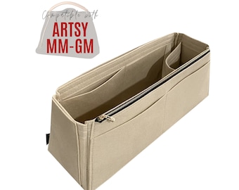 NEW Artsy Bag Organizer / Artsy MM Insert / Customizable Handmade Premium Felt Liner Protector for Artsy GM Snug Sturdy Bottle Pocket Zipper