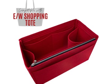 Divitize Organizer fits Shopping Tote Bag / E/W Shopping Tote Bag Insert / Customizable Handmade Premium Felt Shaper East West Shopping Tote