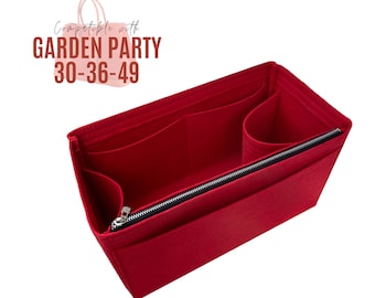 Garden Party Bag Organizer (Premium Felt) / Garden Party Insert Liner Protector / Customizable Tote Shaper Diaper Handbag Storage Zipper