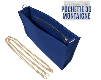 Pochette 30 Montaigne Insert to Convert Cross Body / Montaigne Insert with D-rings / Montaigne 30 Pouch Conversion Kit with chain gold