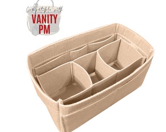 Vanity PM Bag Organizer / Vanity PM Insert / Customizable Handmade Premium Felt Liner / Travel Makeup Bag Organizer / Beautycase holder