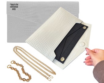 Divitize Conversion Kit fits Uptown Clutch / Felt Insert for Uptown Clutch / Organizer Pochette Conversion Kit with Gold Chain and D Rings