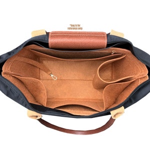NEUER ovaler Divitize Taschenorganizer für Le Pliag* Tote / Le Pliag* Handtasche/Handgefertigter Schutz aus Filz