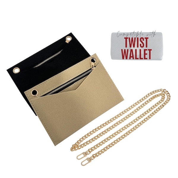 Twist Wallet Conversion Kit (with Zipper Bag & O rings) / Twist Wallet Insert Clutch Pochette / Organizer Twist Conversion Kit with chain