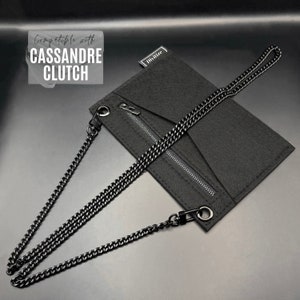 Divitize FULL Black Conversion Kit se adapta al embrague monograma / inserto de pulsera para embrague Cassandre / Pochette organizadora con cadena negro mate