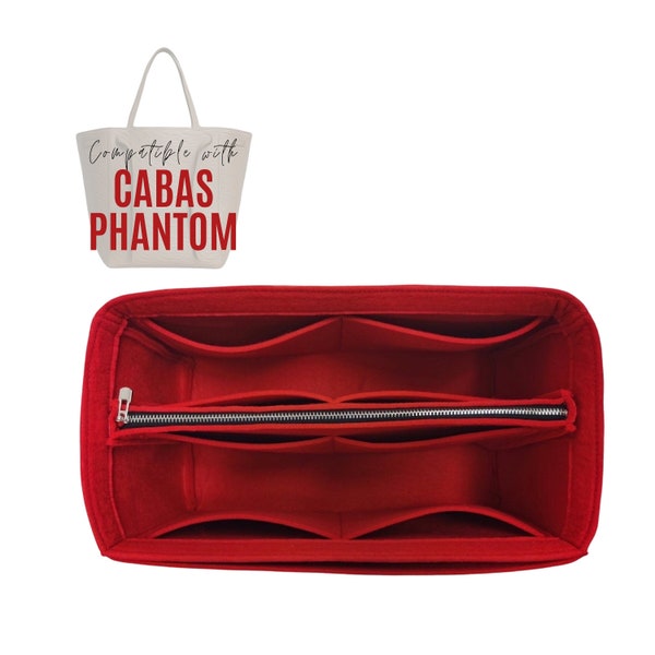 Cabas Phantom Organizer / Tote felt Insert with zipper pocket / Handbag Storage for Celin / Cabas Phantom Insert with Laptop iPad Pocket