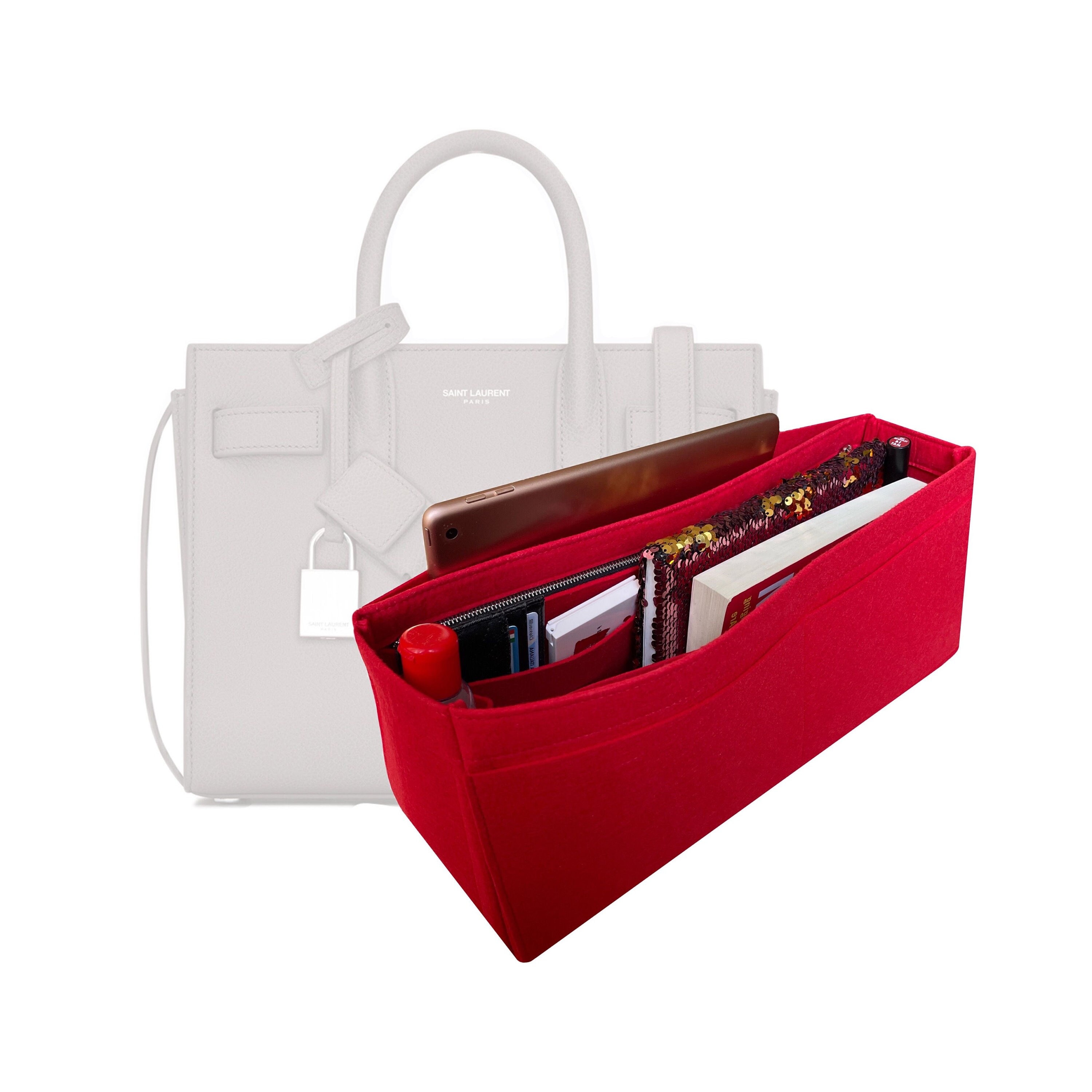 Sac de Jour Nano Bag Organizer / Sac de Jour Insert Felt Tote Bag / Handbag Storage for SL / Shaper Purse Liner Pocket Laptop iPad