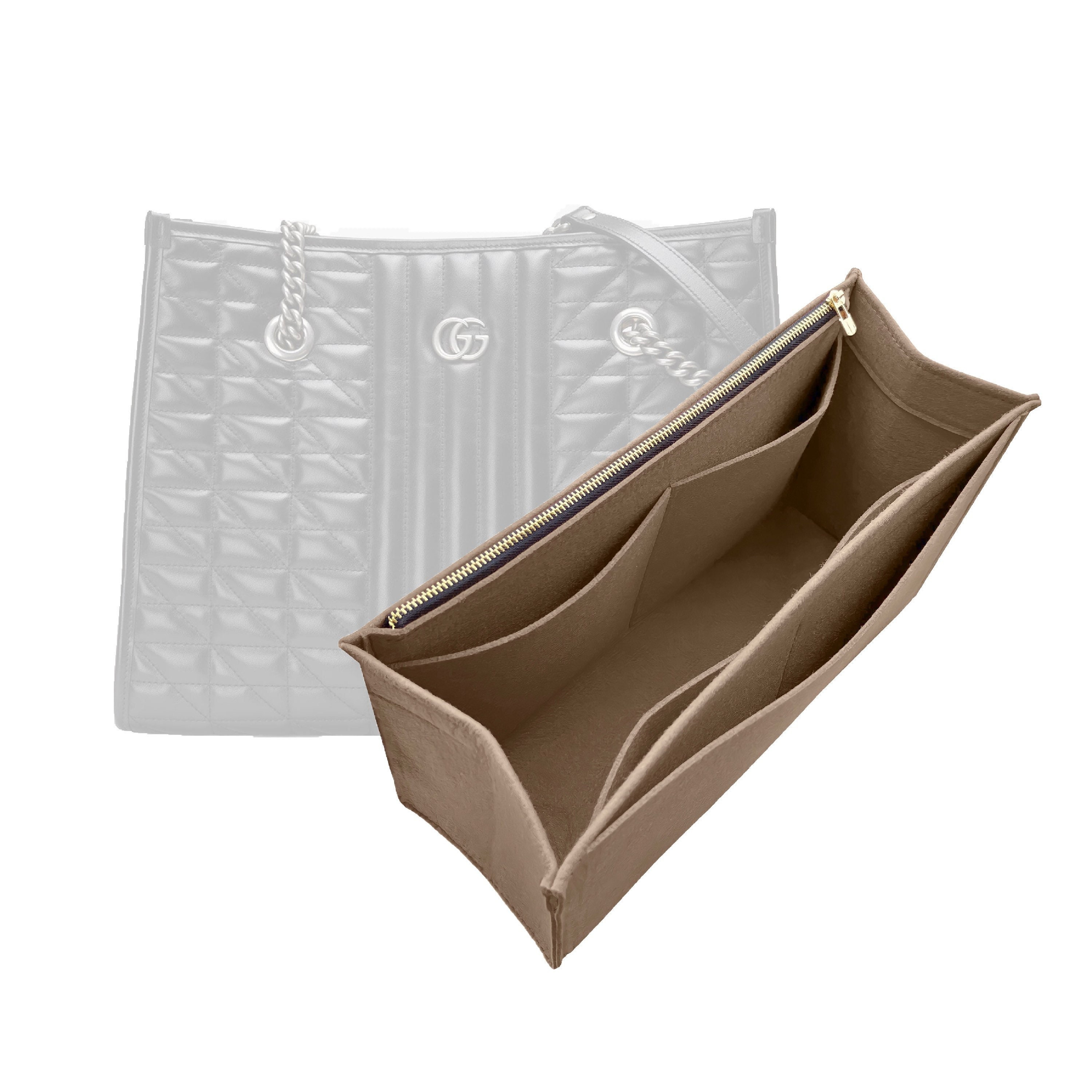 Marmont Medium Tote Bag Organizer with Zipper Bag / Marmont Tote Insert / Handbag Storage Purse Liner Bag with Pocket