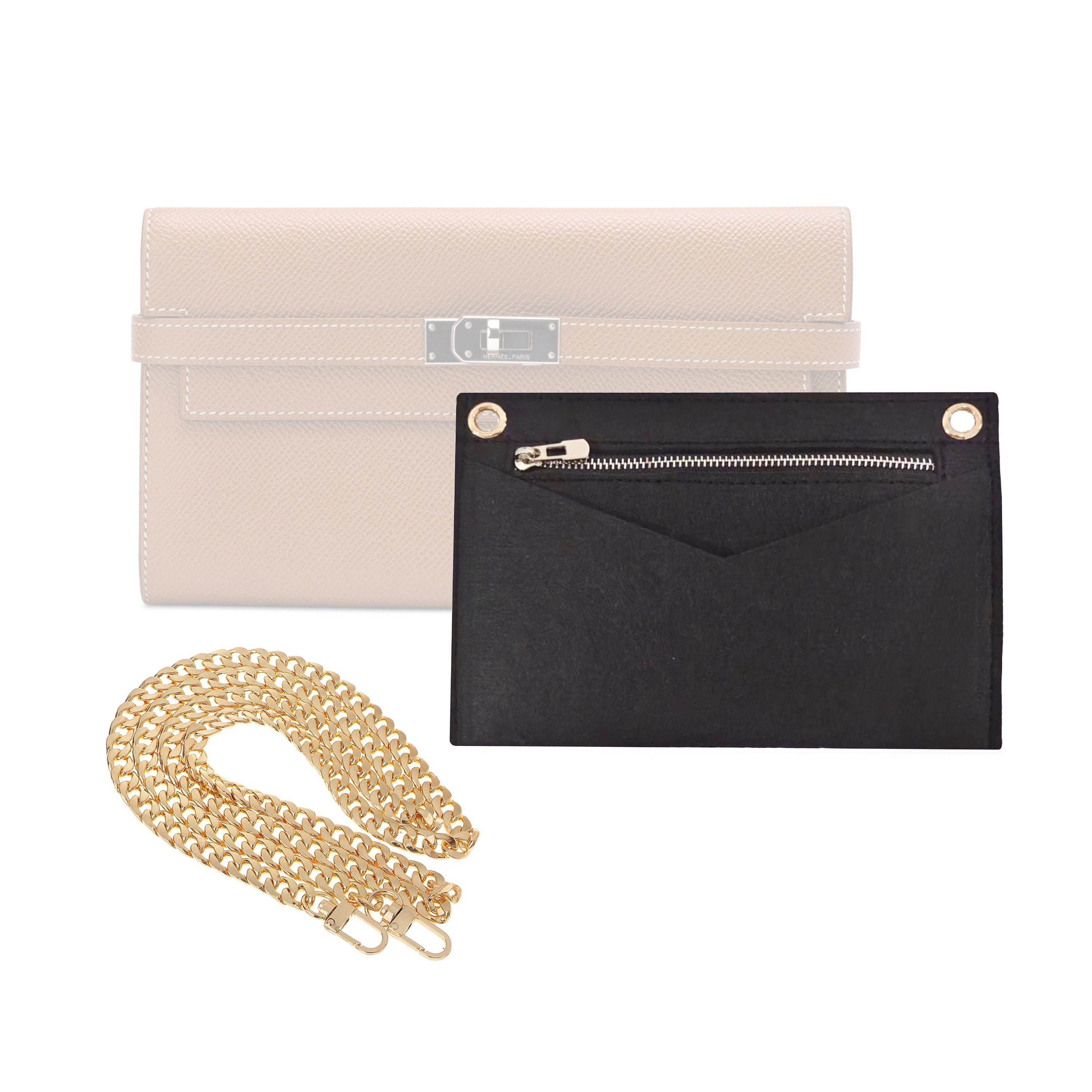  Long Wallet Conversion Kit for Long Flap Wallet Insert & Chain  Strap Wallet on Chain Gold Silver CardHolder Crossbody Converter Kit (120cm  Silver Leather Chain, Sky Blue) : Handmade Products