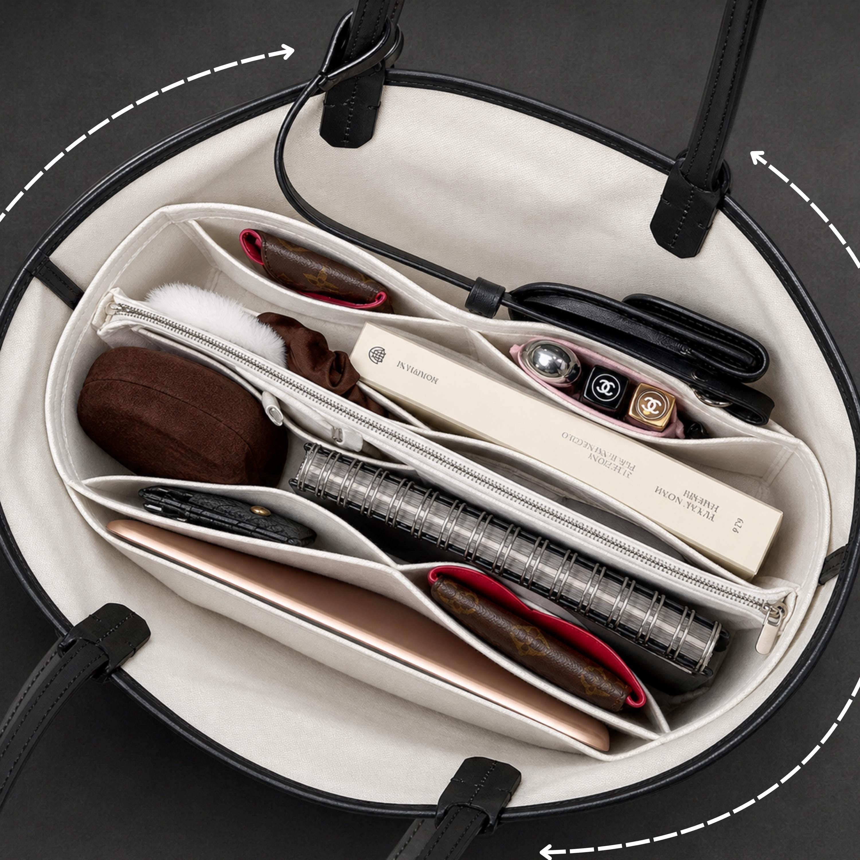 St Louis PM Bag Organizer / St Louis Tote Insert / Customizable Handmade Premium Felt Bag Shaper Liner Protector Snug Sturdy
