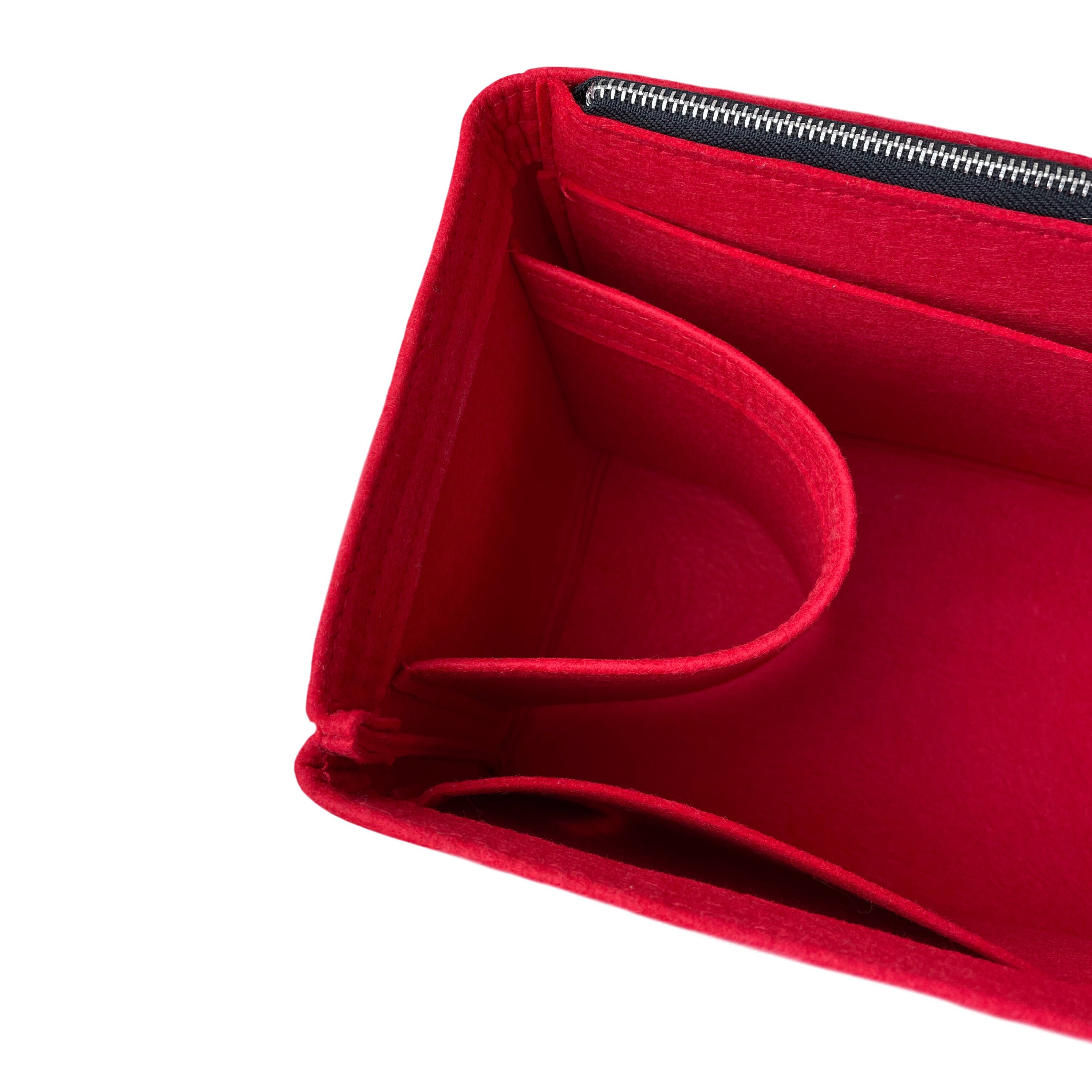 LEXSION Inserto organizer per borsa in feltro con cerniera, borsa tote Shaper Fit Speedy Neverful PM MM, 1-rosso, M