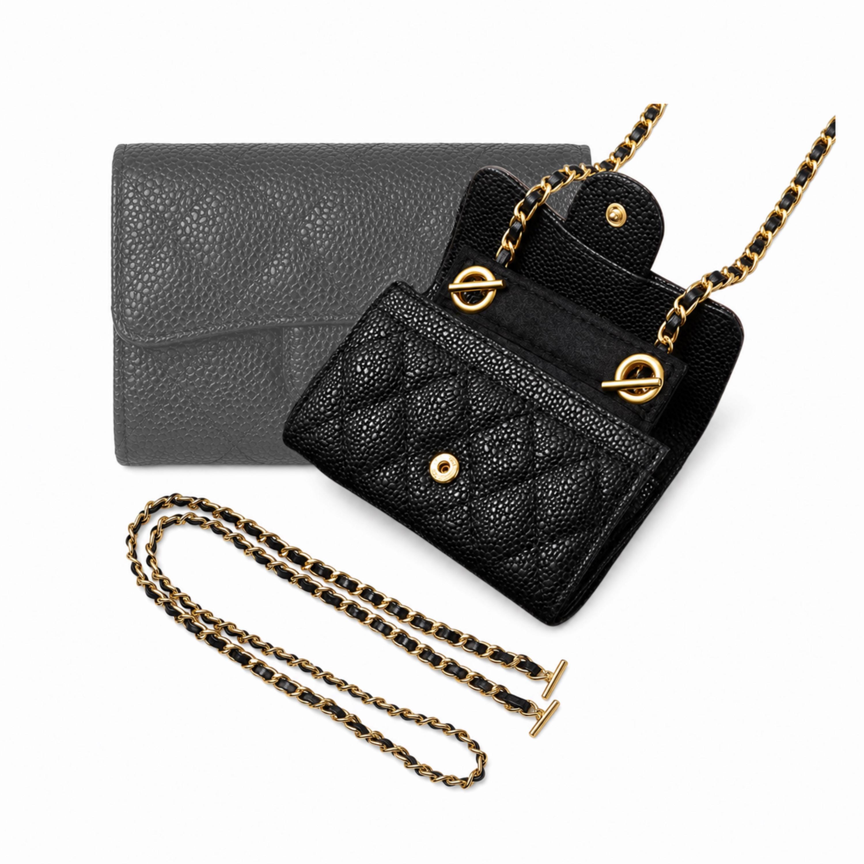 Chanel Card Holder Insert With Chain - Etsy