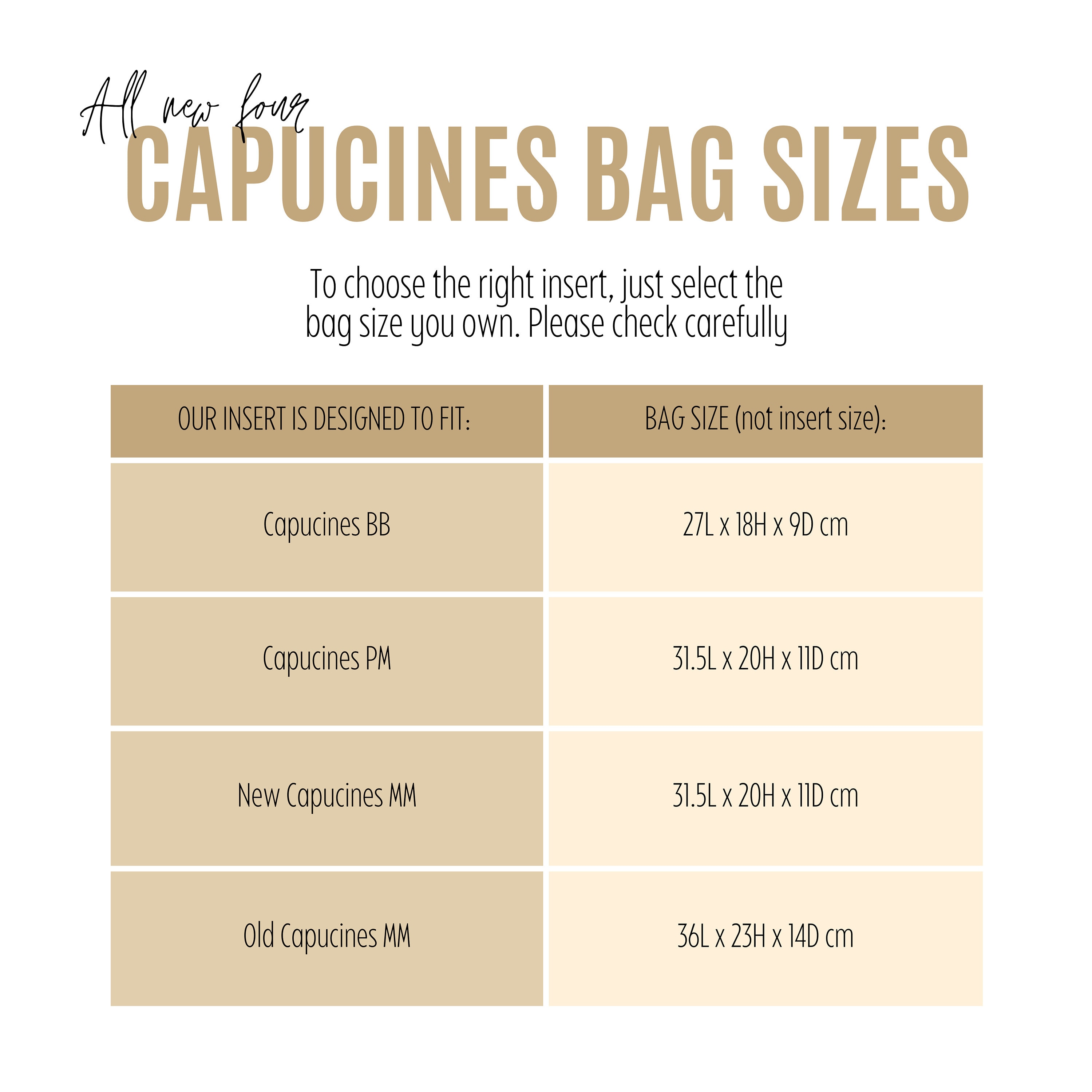 Capucines Bag Organizer / Capucines Bag Insert / Customizable 