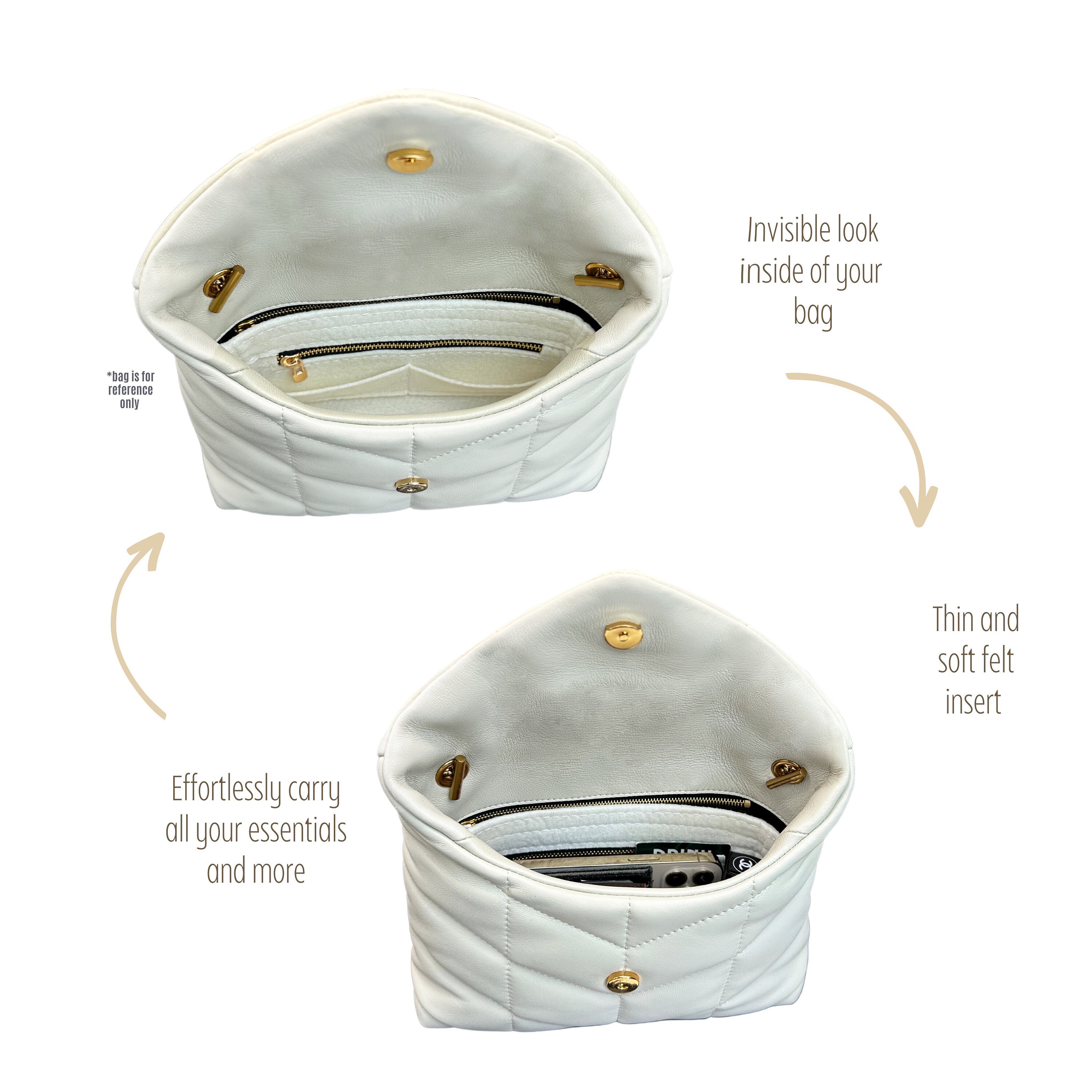  Lolou Puffer Bag Insert Pouch Conversion Kit for