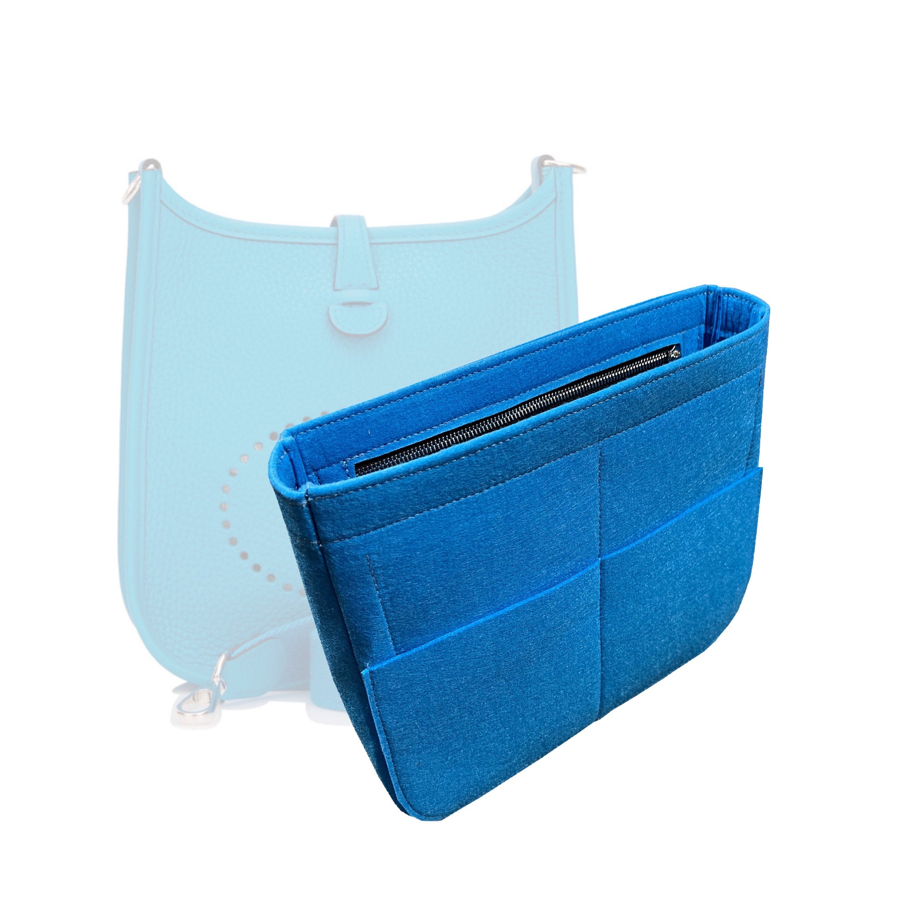 Customizable Evelyne PM 29 - Bottom Length 11.4''/29 cm Felt Bag Insert Organizer in 7.8/20 cm Height, Bag Liner, Navy