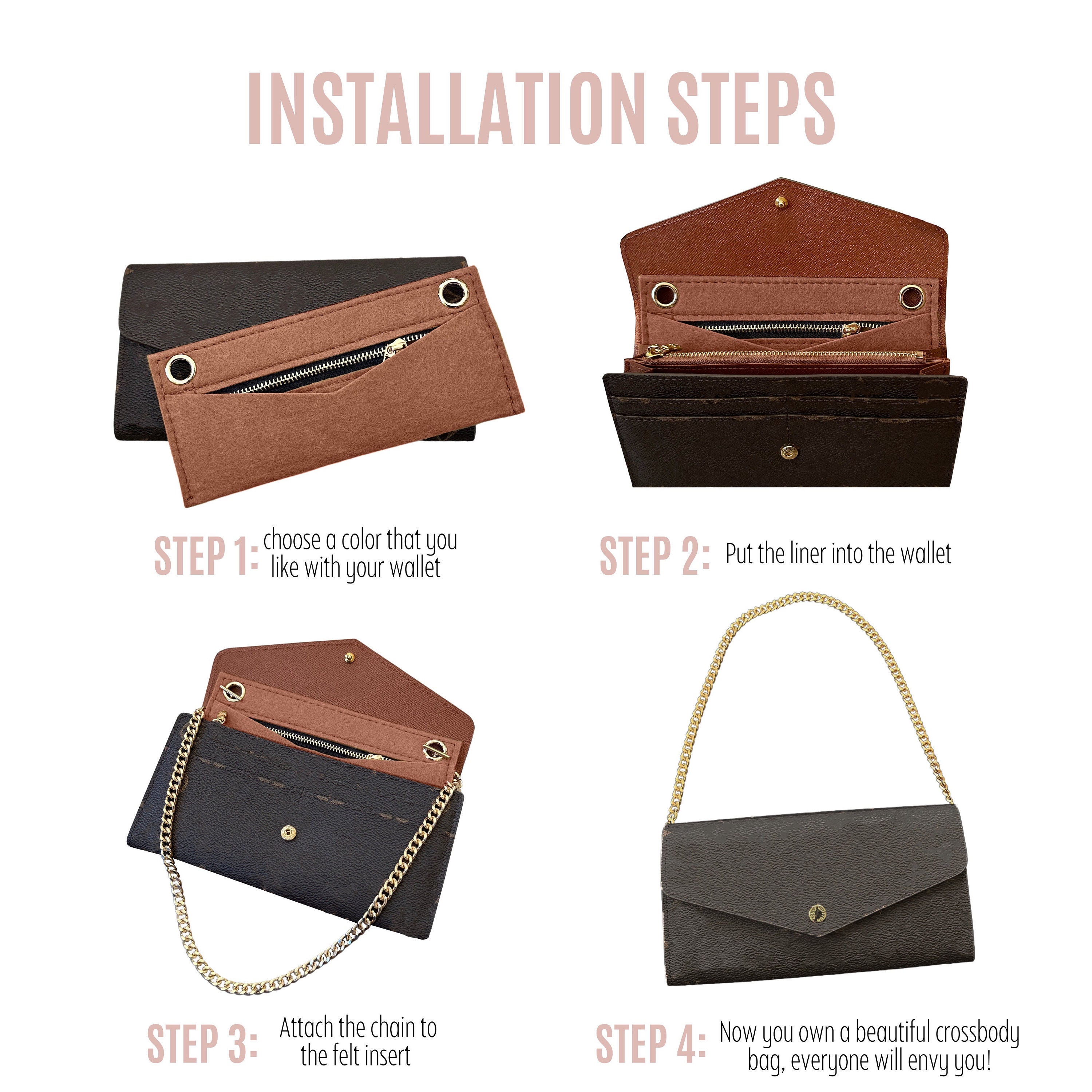 Sarah Wallet Conversion Kit with Zipper Bag & O Rings / 