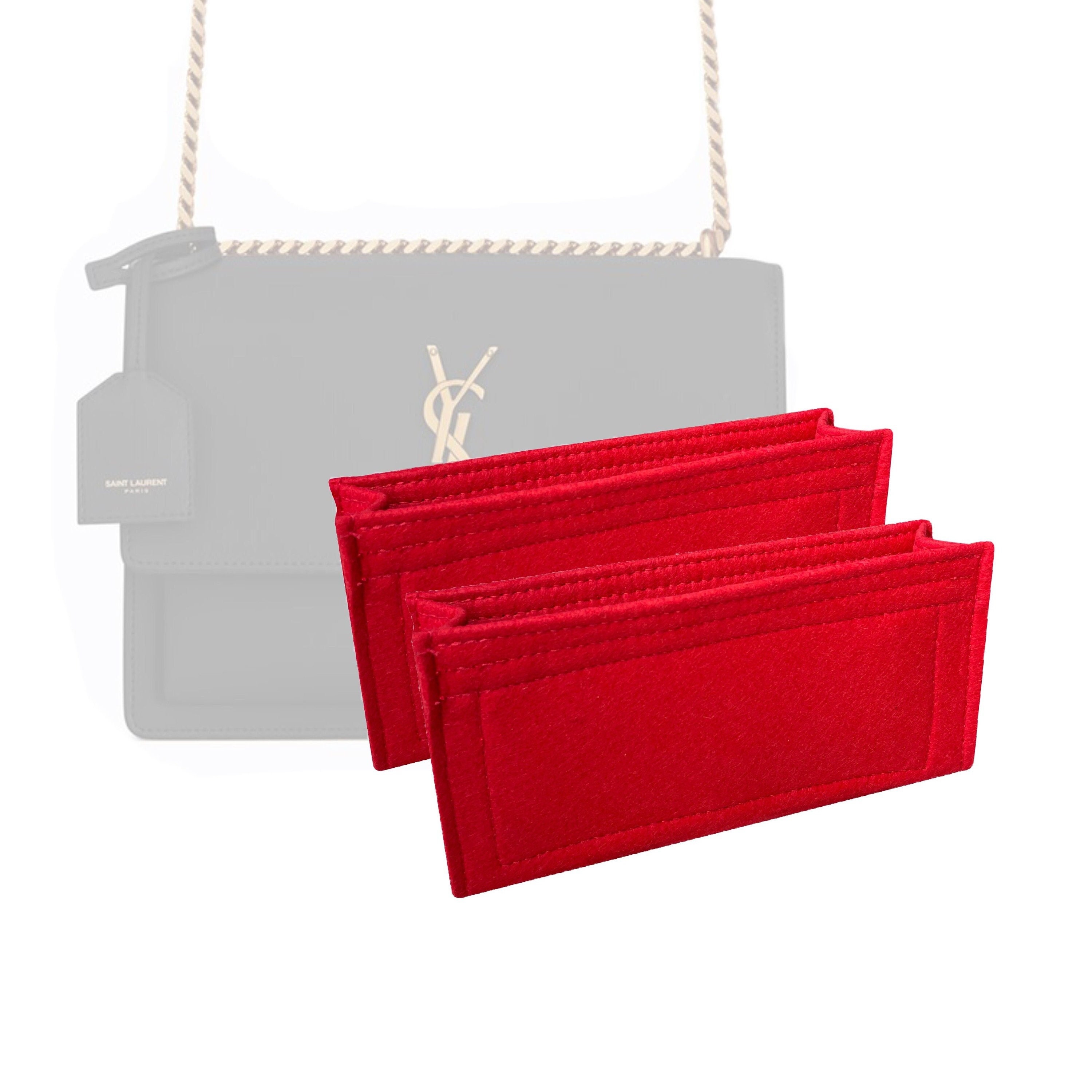 Saint Laurent Mini Sunset Chain Bag in Red Orange