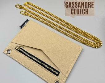 Divitize Conversion Kit past op Monogram Clutch (Zipper Bag & O-ringen) / Polsbandje Insert voor Cassandre Clutch / Organizer Pochette met ketting