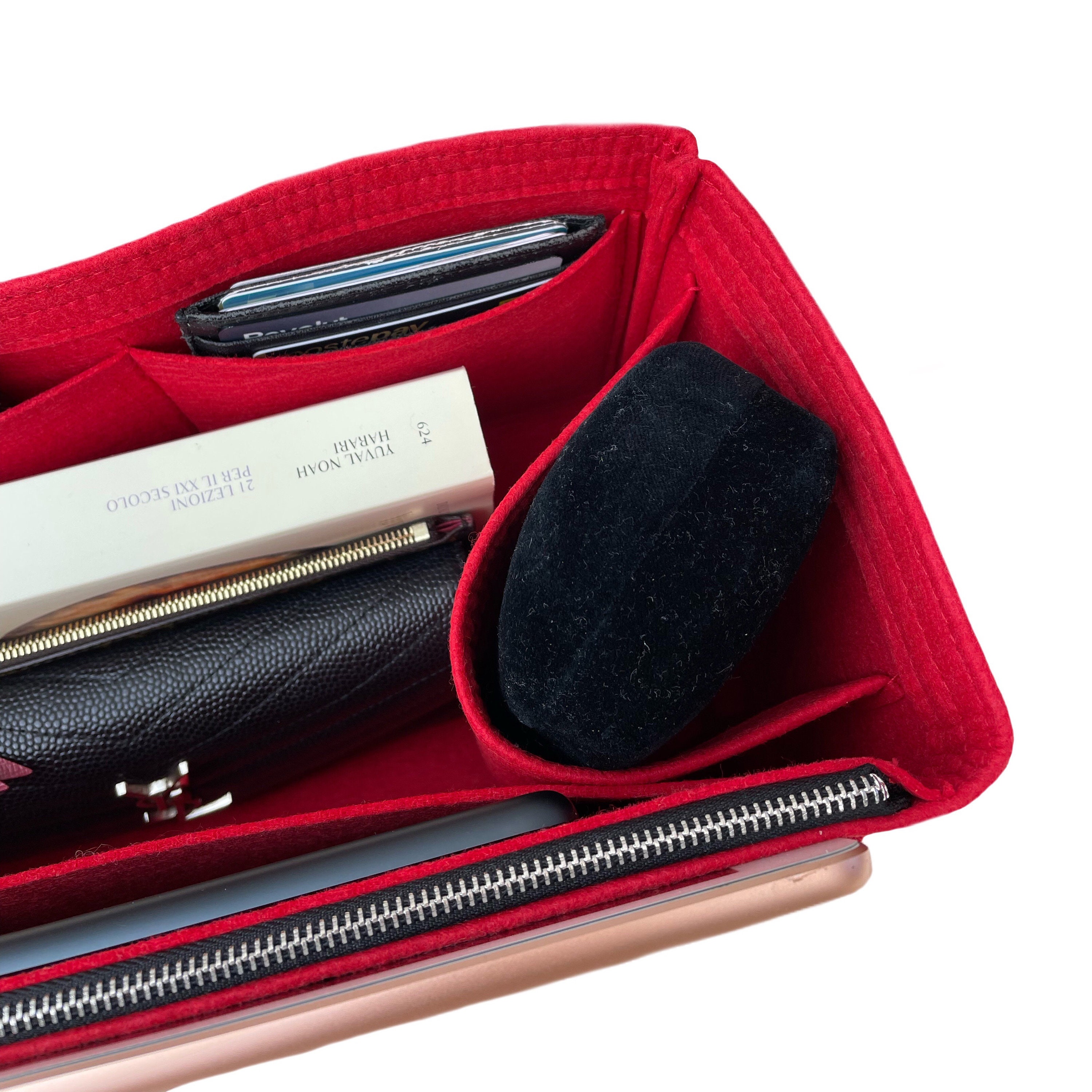 Delmy Shopper Organizer / Delmy Shopper Insert With Zipper / Handbag Storage  / Purse Bag Organizer With Pocket / Accessories Holder 