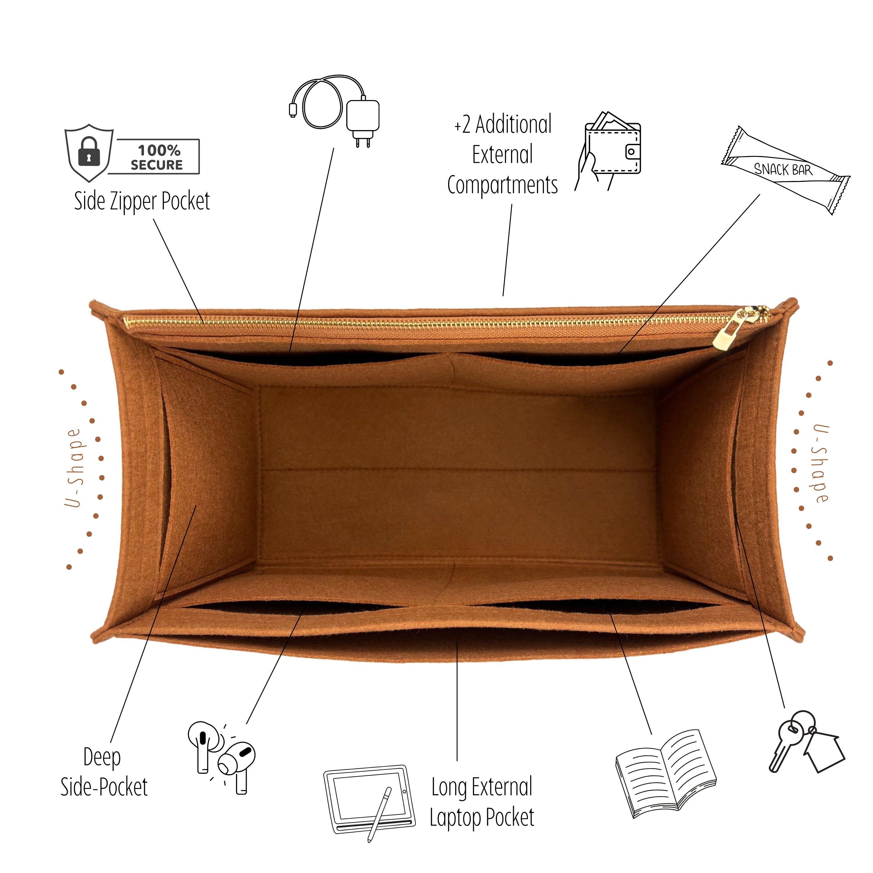 Purse Organizer Insert Fits Alma BB, Telfar Medium More (XXX