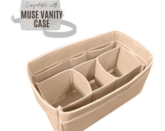 Muse Vanity Case Organizer / Muse Vanity Case Insert / Vanity Case Bag Organizer / Customizable Handmade Premium Felt Liner Protector Snug