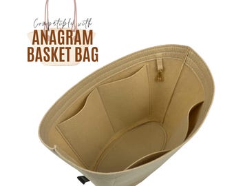 Divitize Organizer fits Anagram Basket Bag / Insert for Anagram Tote / Customizable Handmade Felt Liner Protector Luxury Gift for Her