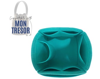 Mon Tresor Bucket Bag Organizer (with bottle pocket) / Tote felt bag Insert / Handbag Storage for FF / Purse Organizer / Liner Pocket