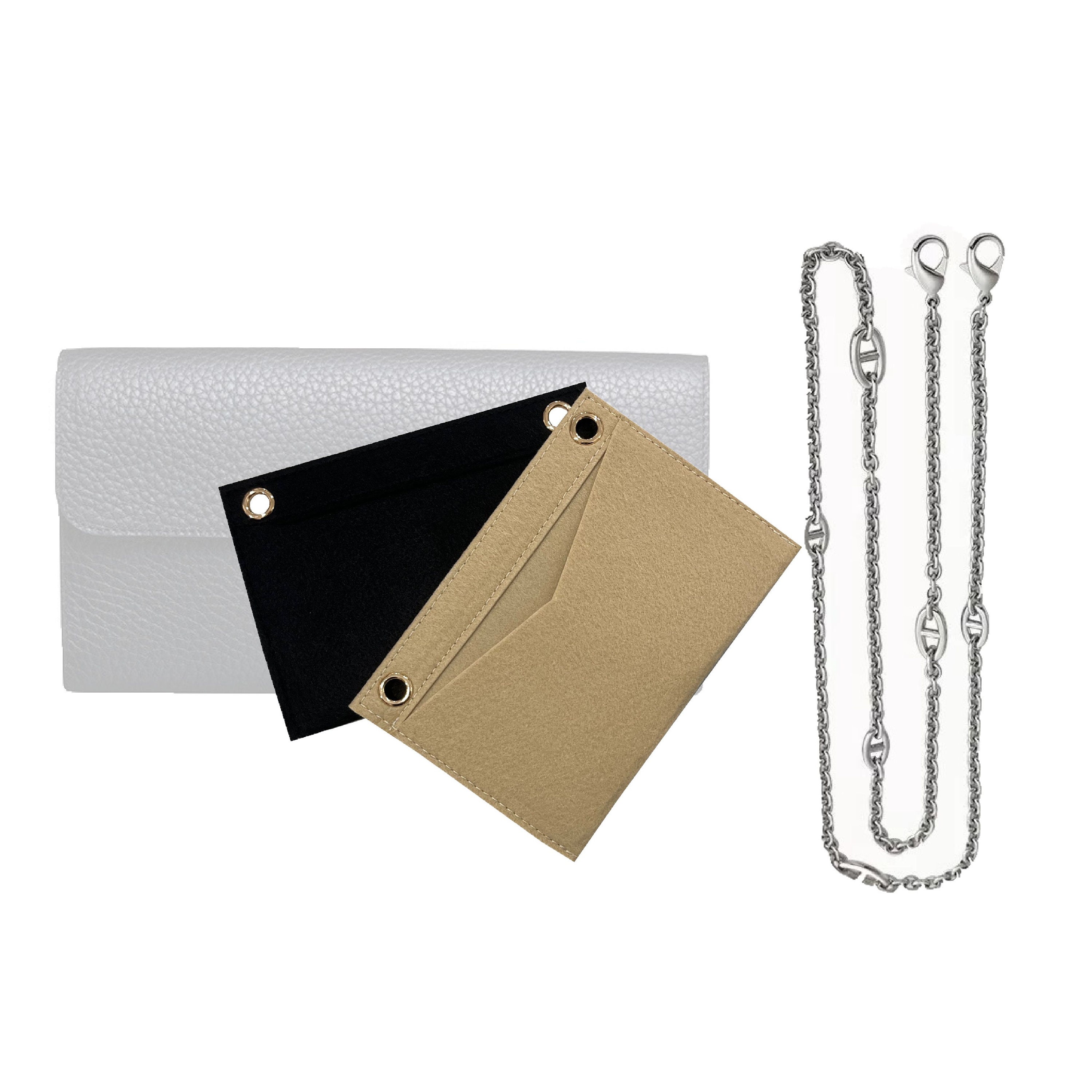 Kelly Wallet Conversion Kit Conversion Kit for Kelly Wallet Insert Strap  Kelly Wallet on Chain Gold (Orange, 120cm Silver Chain)