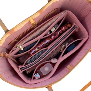 Divitize Organizer compatible with Neverf*ll Tote / Insert fits Neverf*ll PM MM GM / Customizable Handmade Purse Liner Snug Oval Perfect Fit