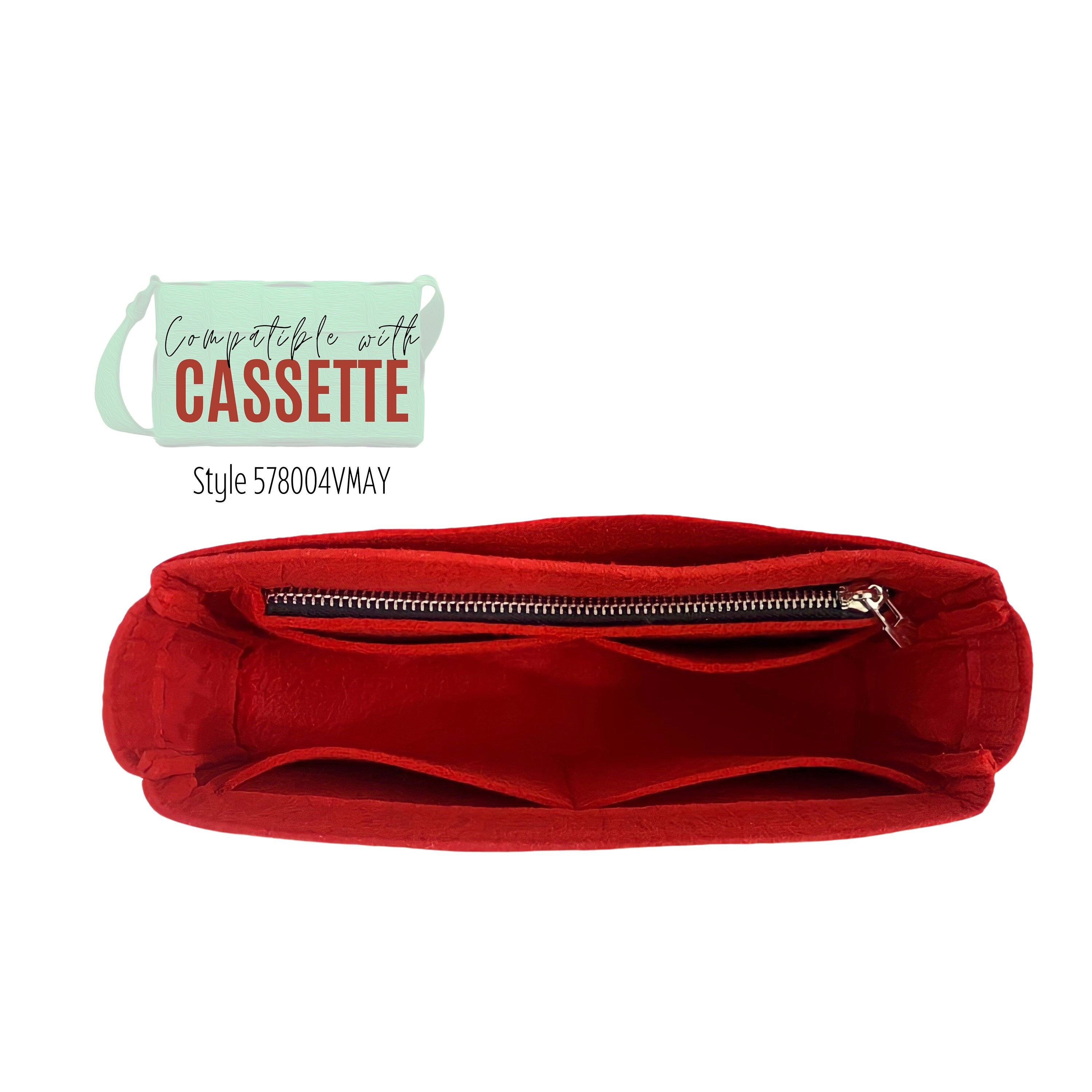 Cassette Bag Organizer / Tote felt Cassette Insert without zipper pocket / Handbag Storage for Bottega /  Laptop iPad Pocket