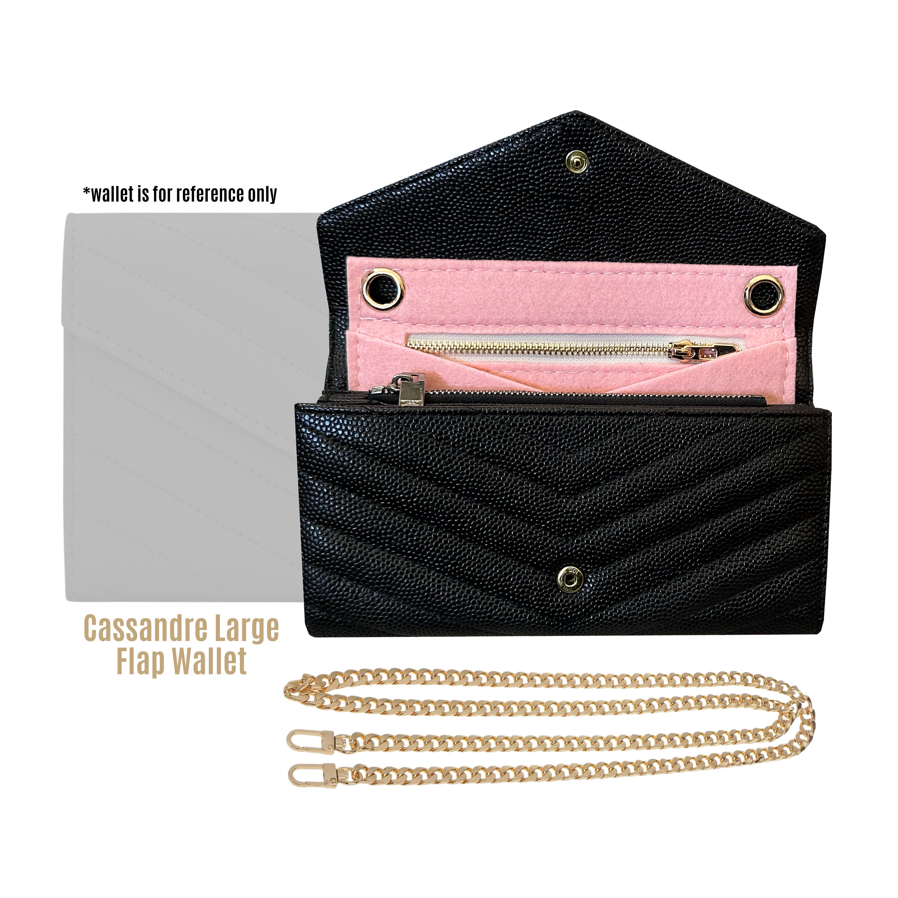 Card Holder Conversion Kit for Small Flap Wallet Insert & Chain Strap, Classic  Small Wallet on Chain, Credit Card Holder Insert Crossbody Converter Kit  (120cm Silver Leather Chain, Slate Grey) - Yahoo